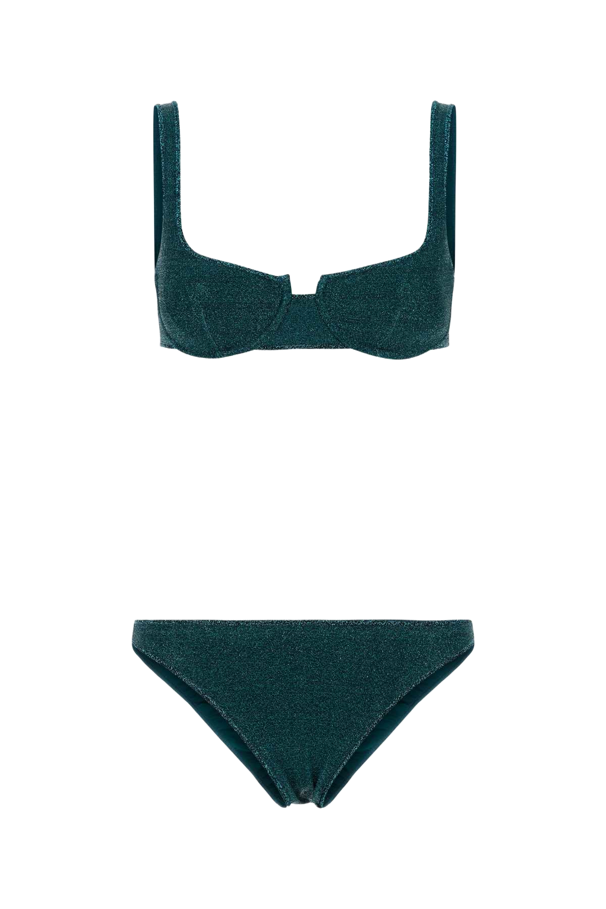 Petrol Blue Nylon Blend Bikini Peacock Costumi Da Bagno