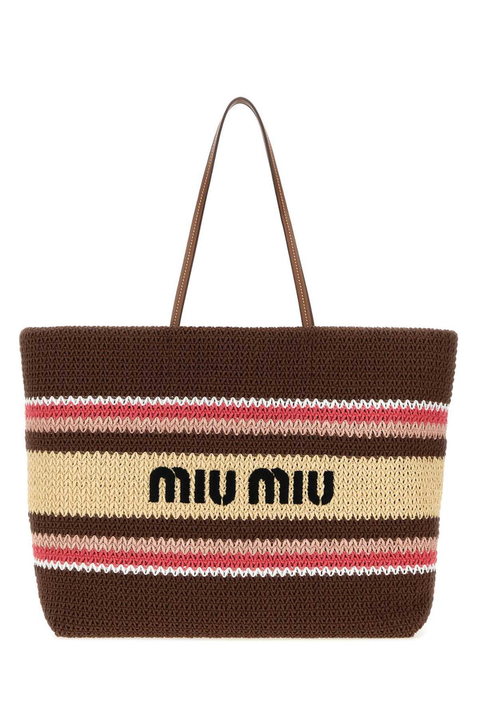 Multicolor Rafia And Cotton Shopping Bag Tabaccofragolanat Exterior: Borse A Mano
