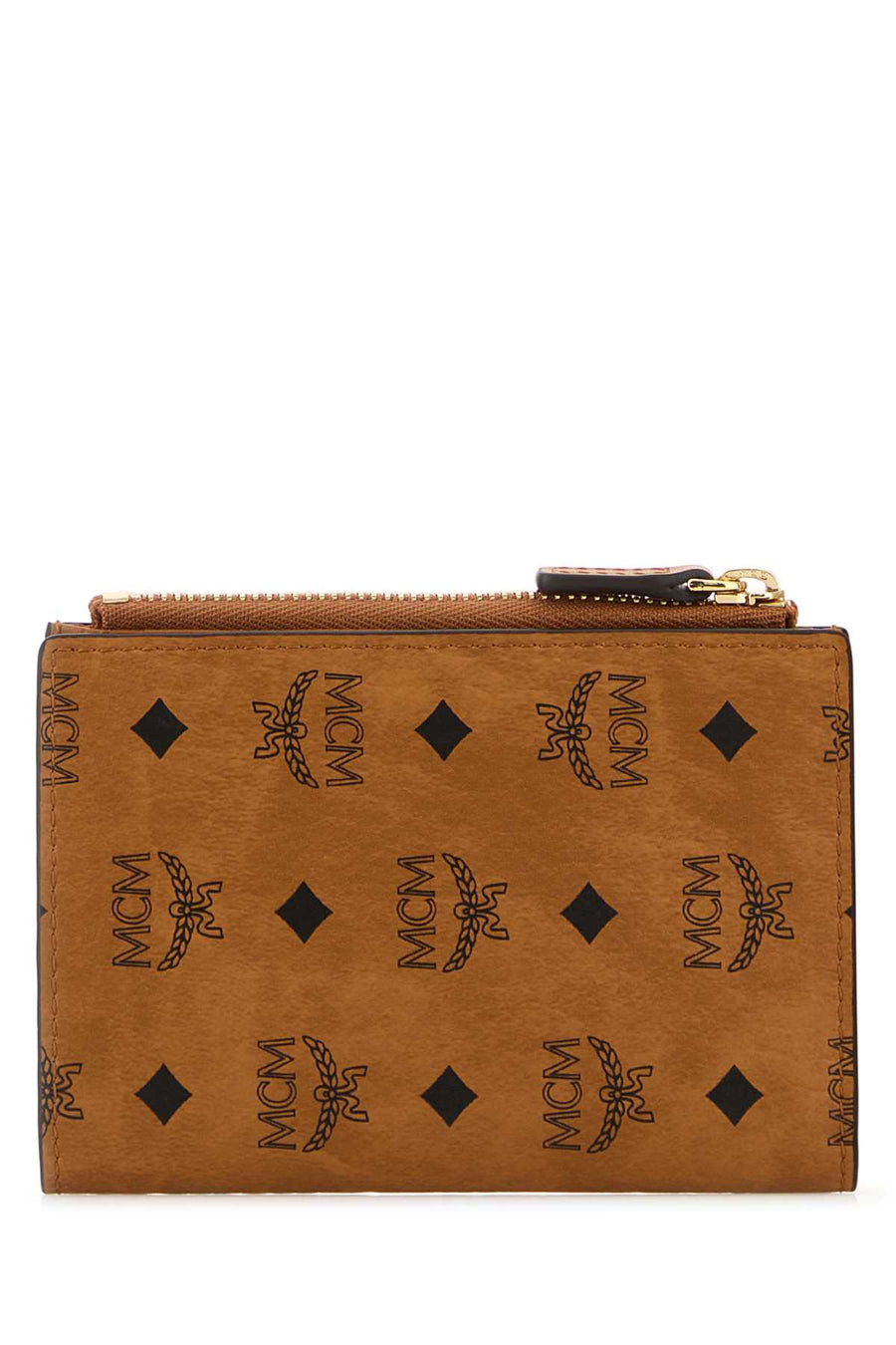 MCM Visetos 100% Fabric wallet in cognac