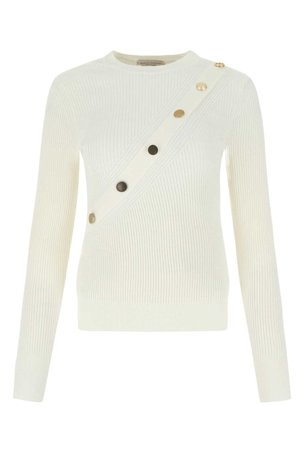 Alexander McQueen 83% Viscose sweater in ivory