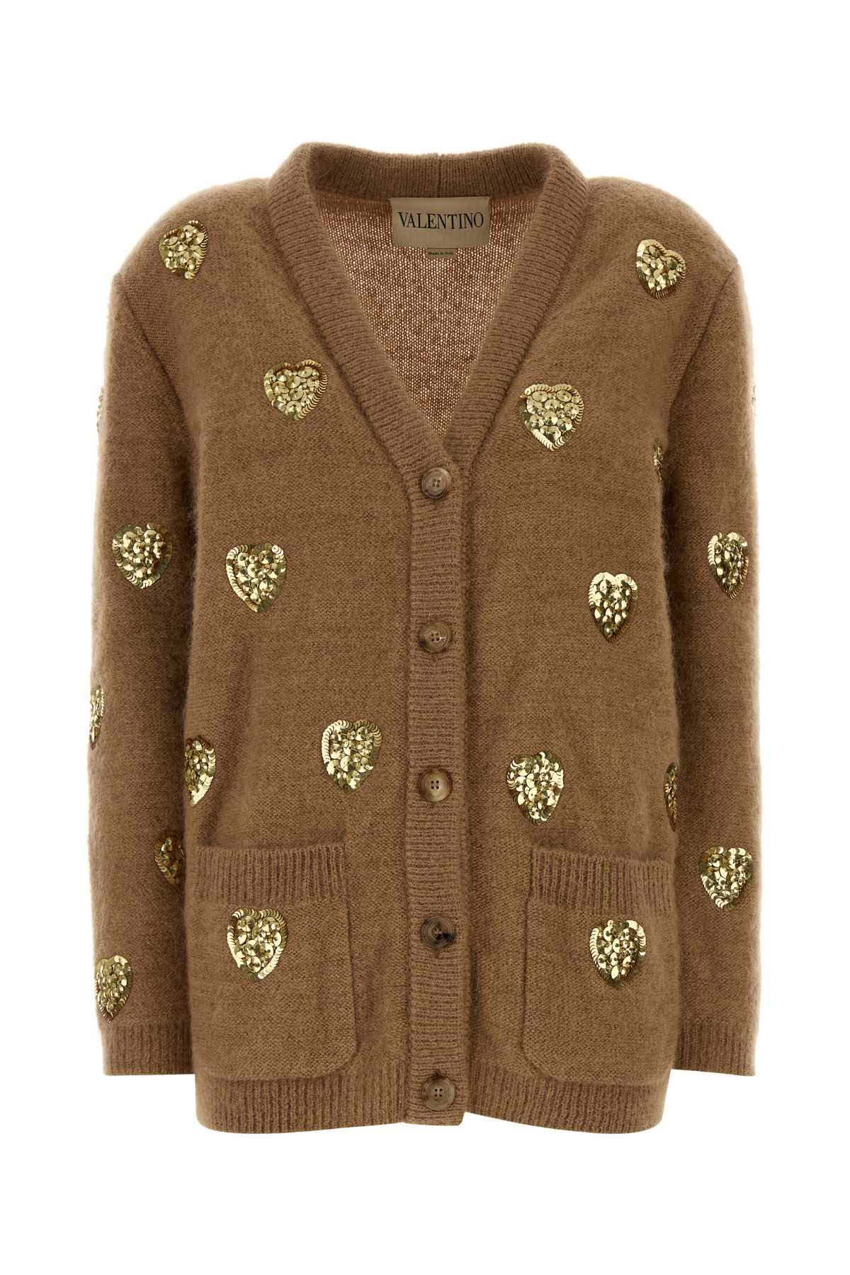 Camel Mohair Blend Oversize Cardigan Cammellogold Exterior: Wool Nylon Maglieria