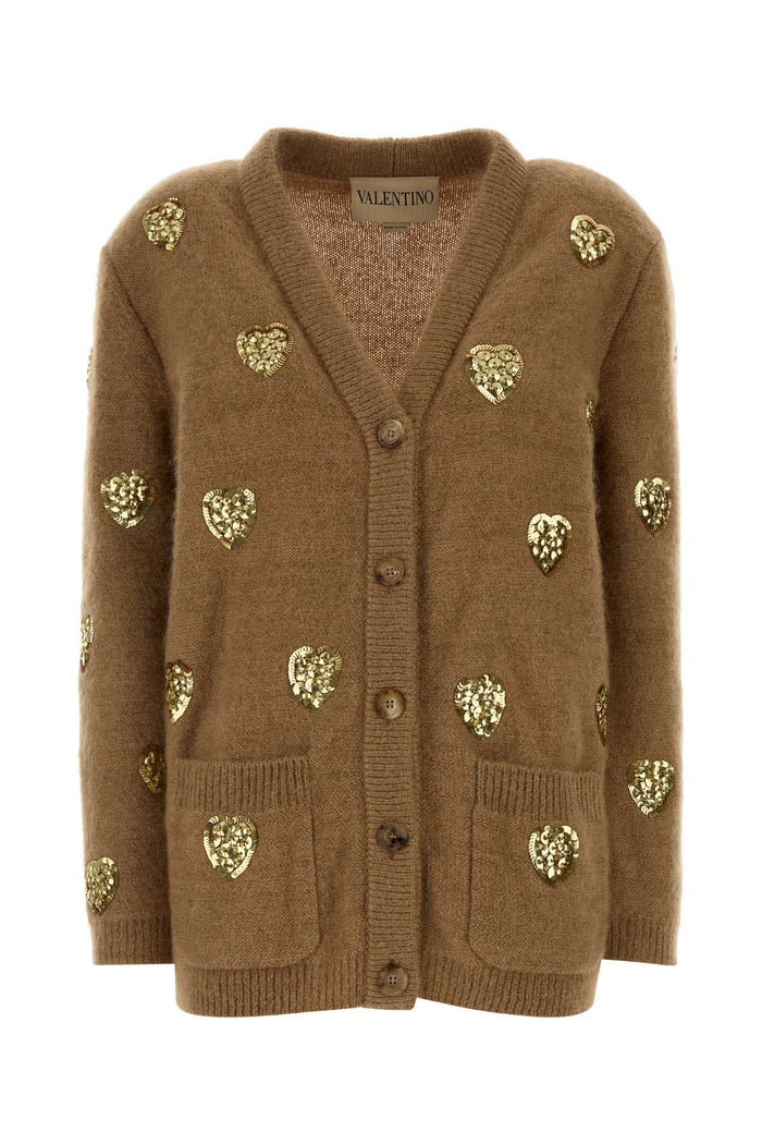 Camel Mohair Blend Oversize Cardigan Cammellogold Exterior: Wool Nylon Maglieria