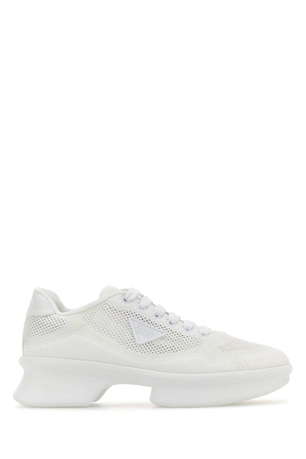 Prada Exterior: 100% Fabric; Interior: 100% Fabric; Sole: Rubber sneaker in white