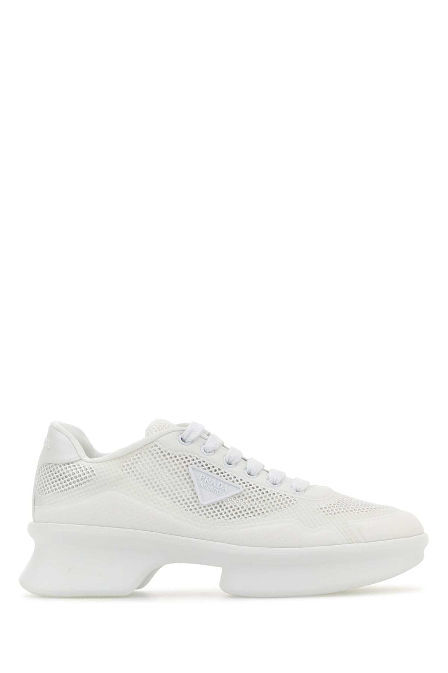 Prada Exterior: 100% Fabric; Interior: 100% Fabric; Sole: Rubber sneaker in white