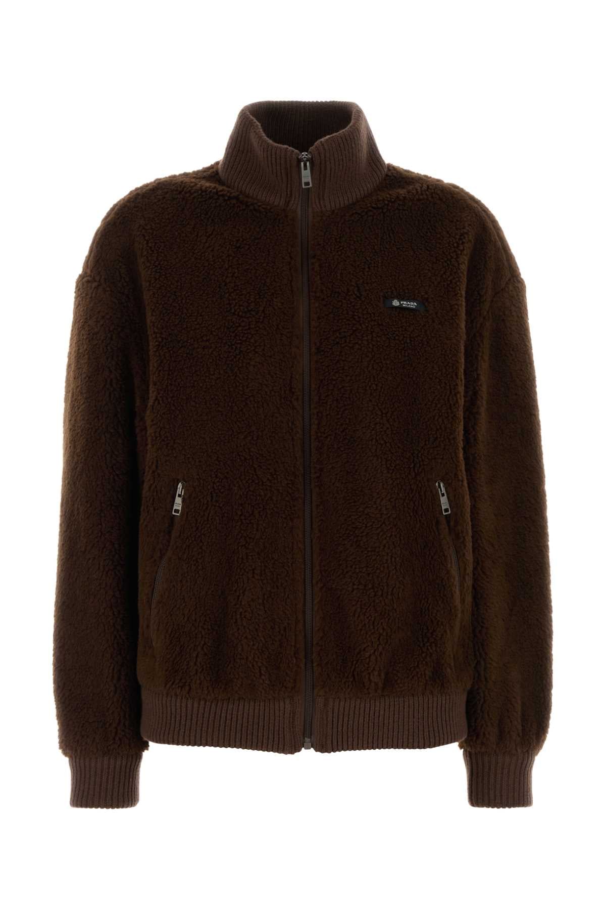 Brown Pile Bomber Jacket Cacao Giubbini