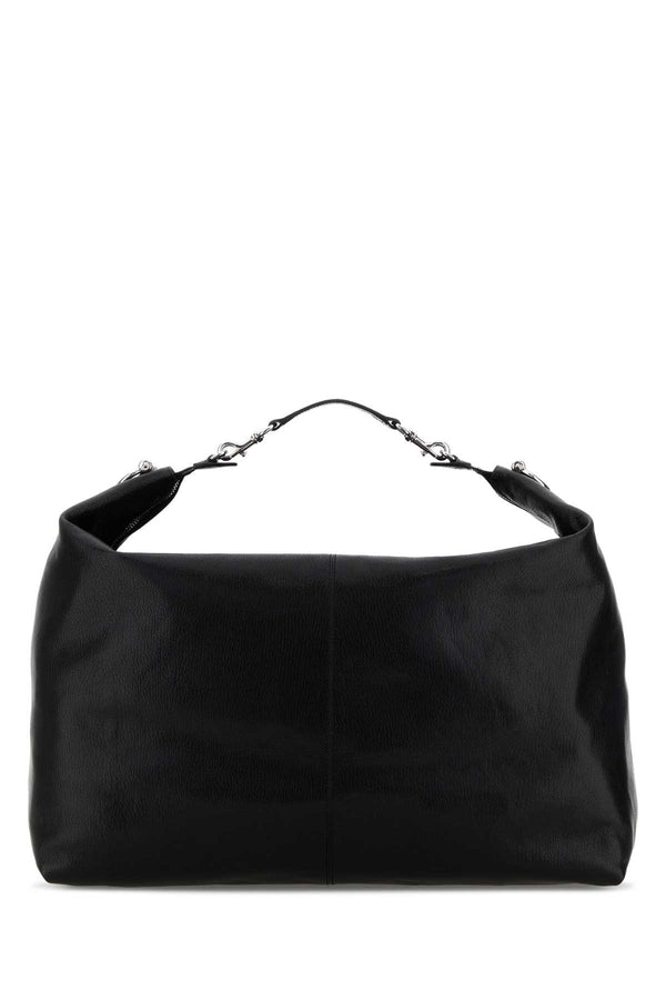 Gucci Exterior: 100% Leather; Lining: 100% Fabric; Finishing: Golden metal shoulder bag in black