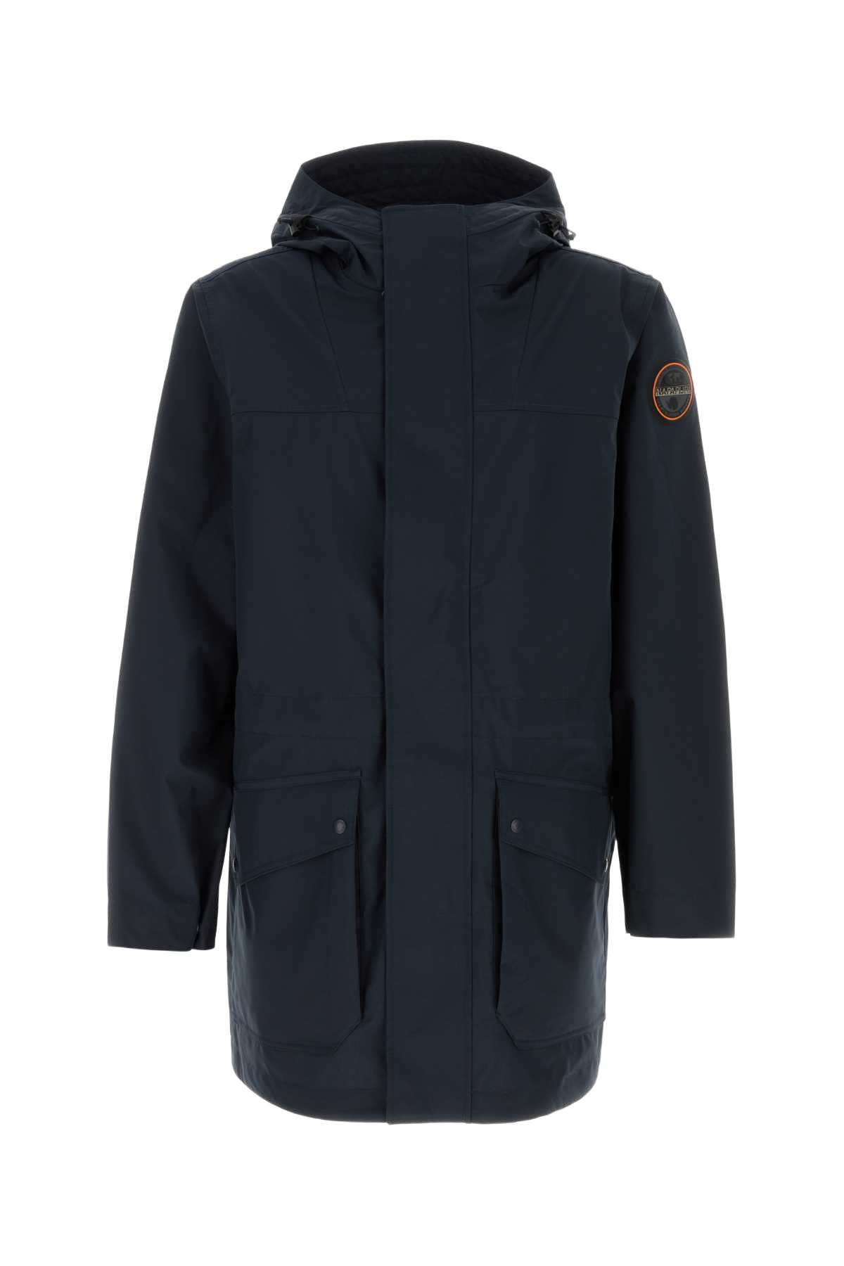 Dark Blue Polyester A-Pilloz Windbreaker Exterior: Giubbini