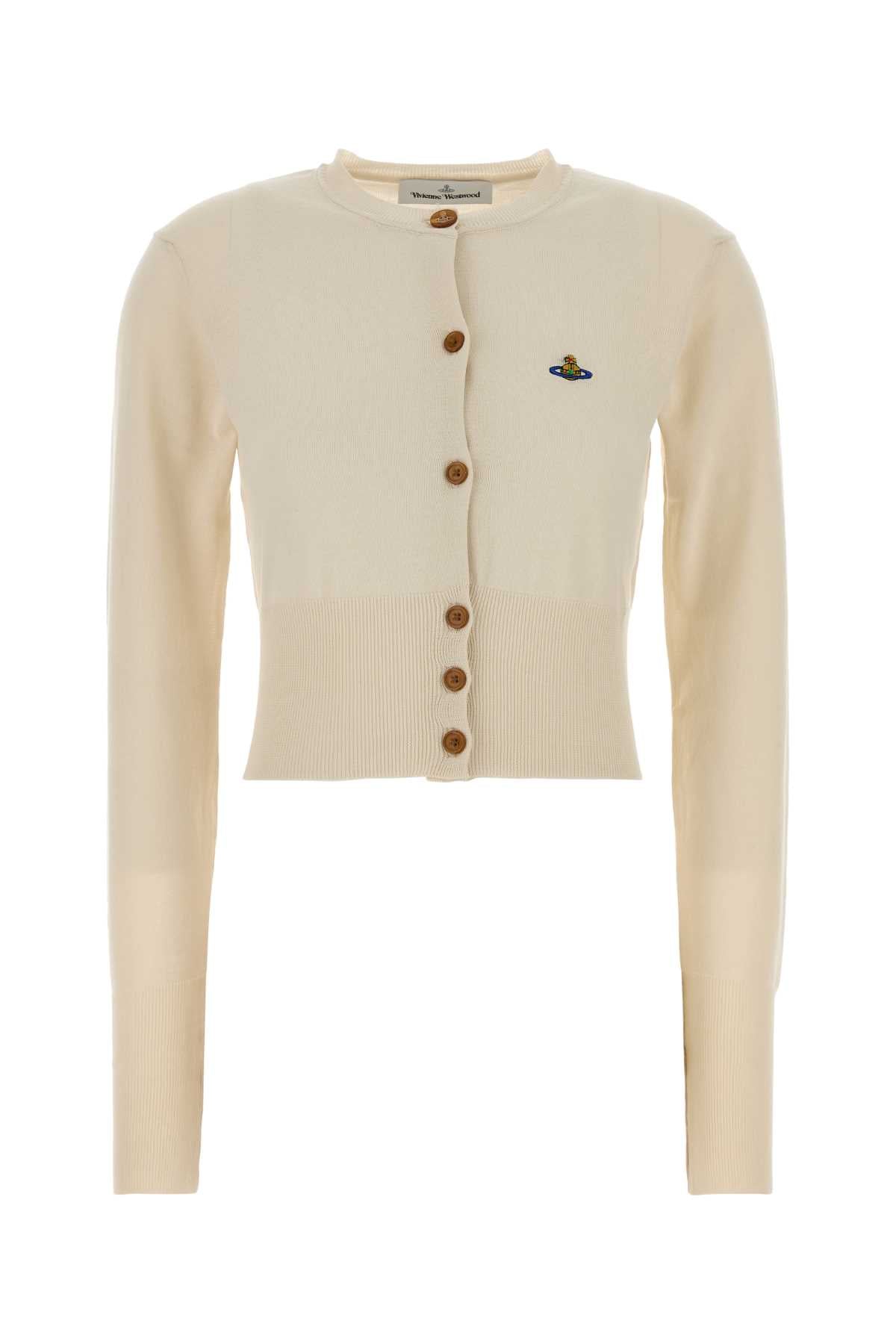 Ivory Cotton Bea Cardigan Cream Exterior: Maglieria