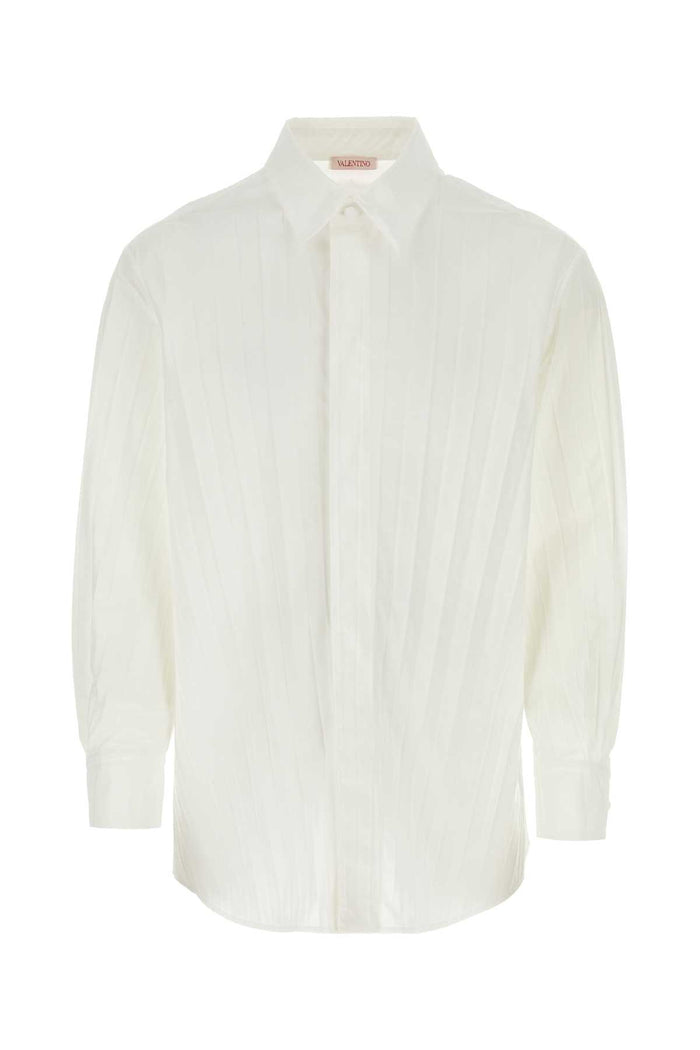 White Tech Nylon Oversize Shirt Exterior: Camicie