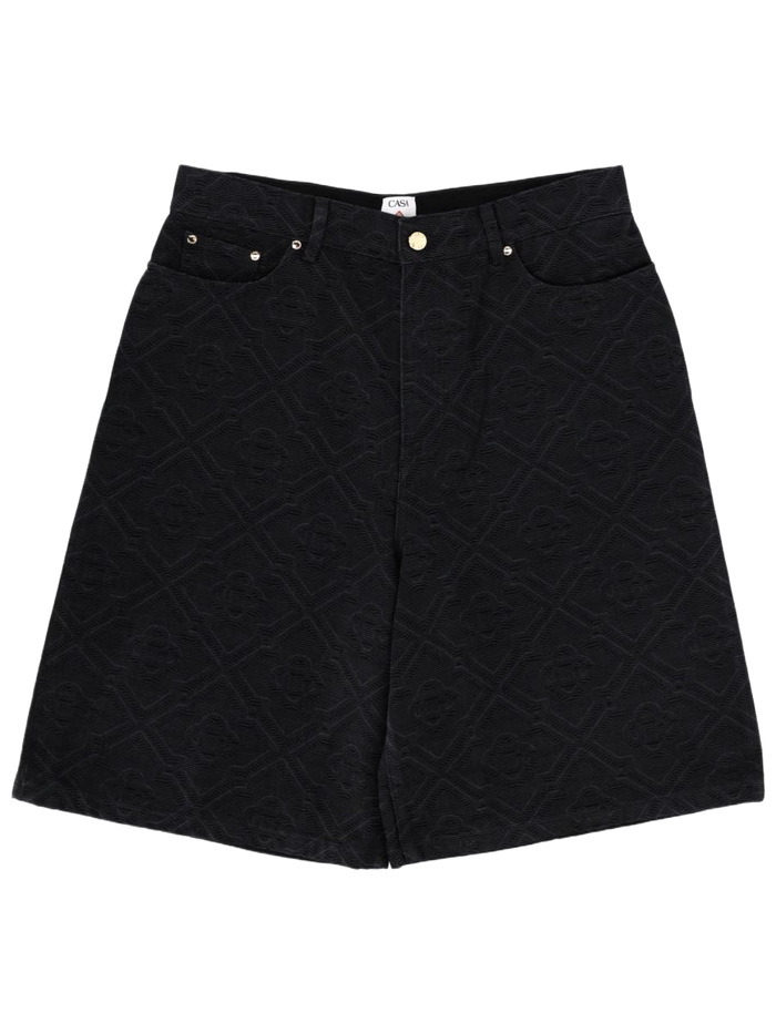 Laser Monogram Shorts Black Cotton