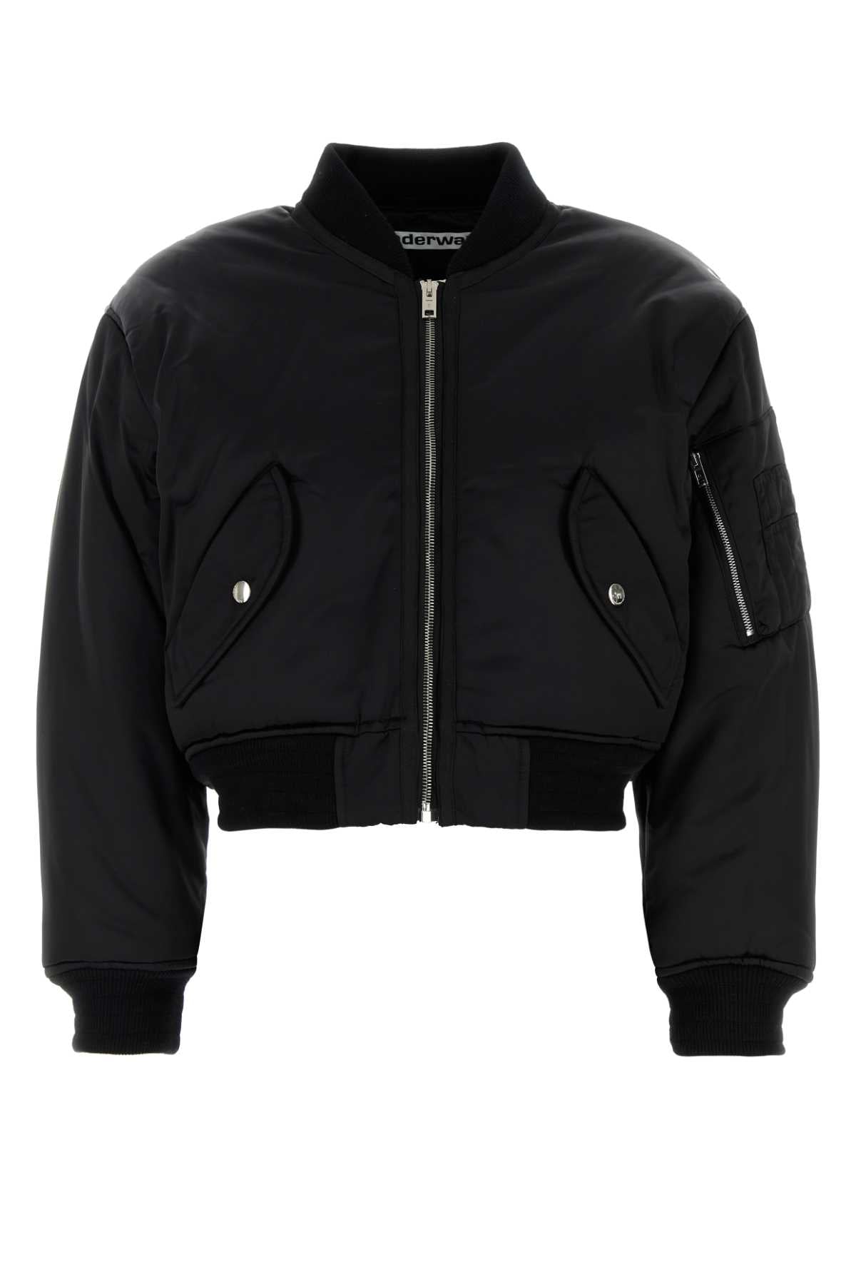 Black Nylon Bomber Jacket Giubbini