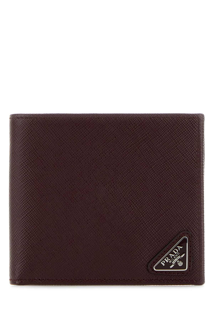 Burgundy Leather Wallet Bordeaux Portafogli