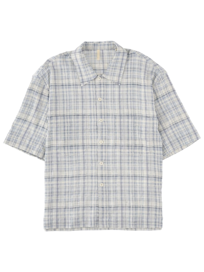 Camicia Adam Blue Cotton Linen Elastane Shirt