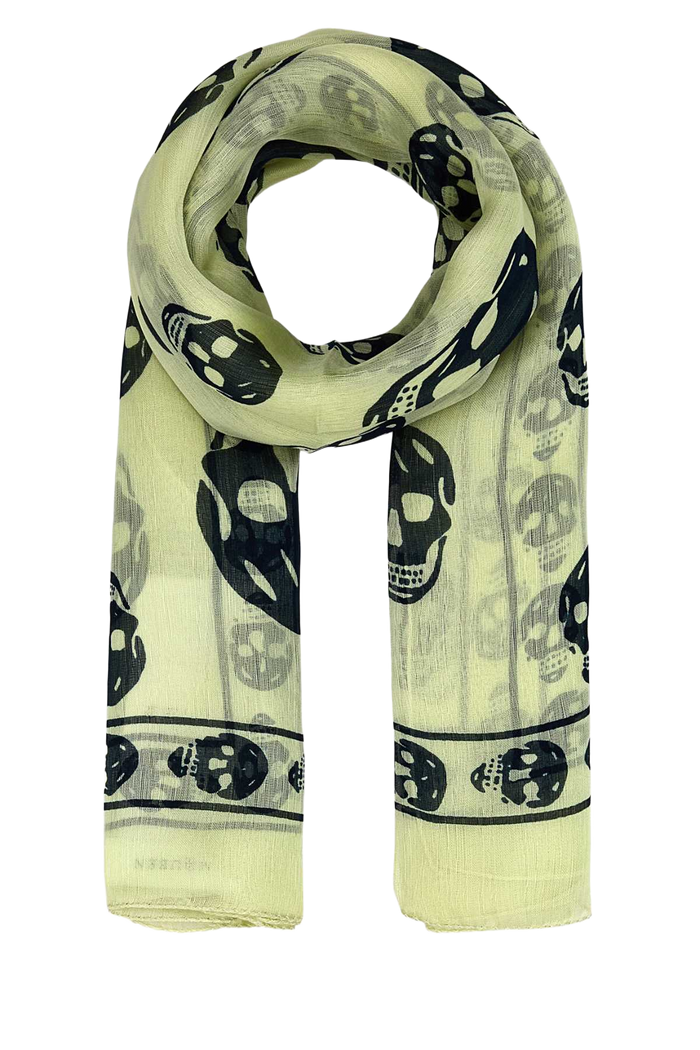 Printed Silk Foulard Pearnavy Ca Skull 104x120 Sciarpe E