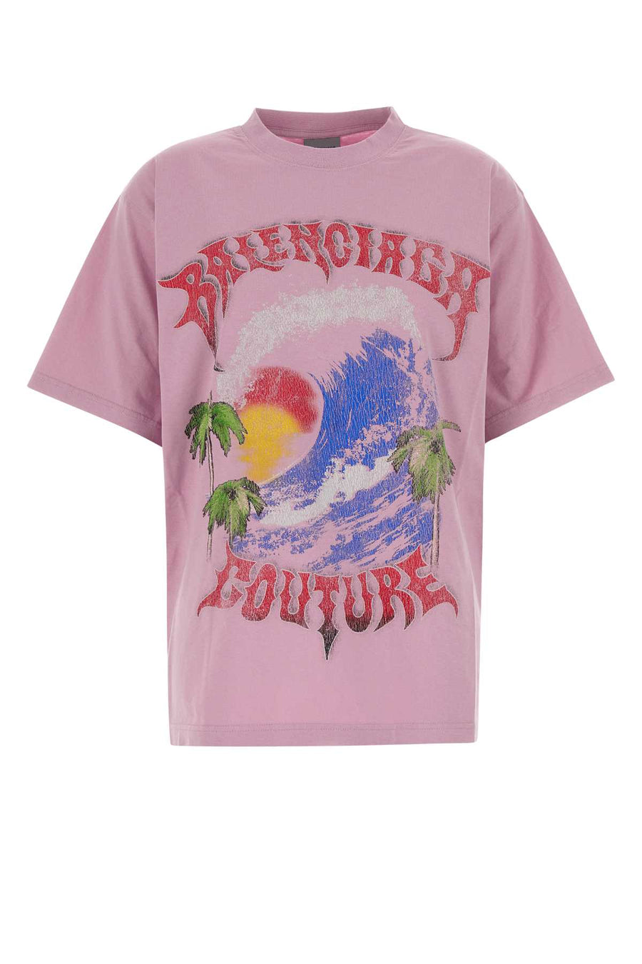 Balenciaga Exterior: 100% Cotton t-shirt in pink