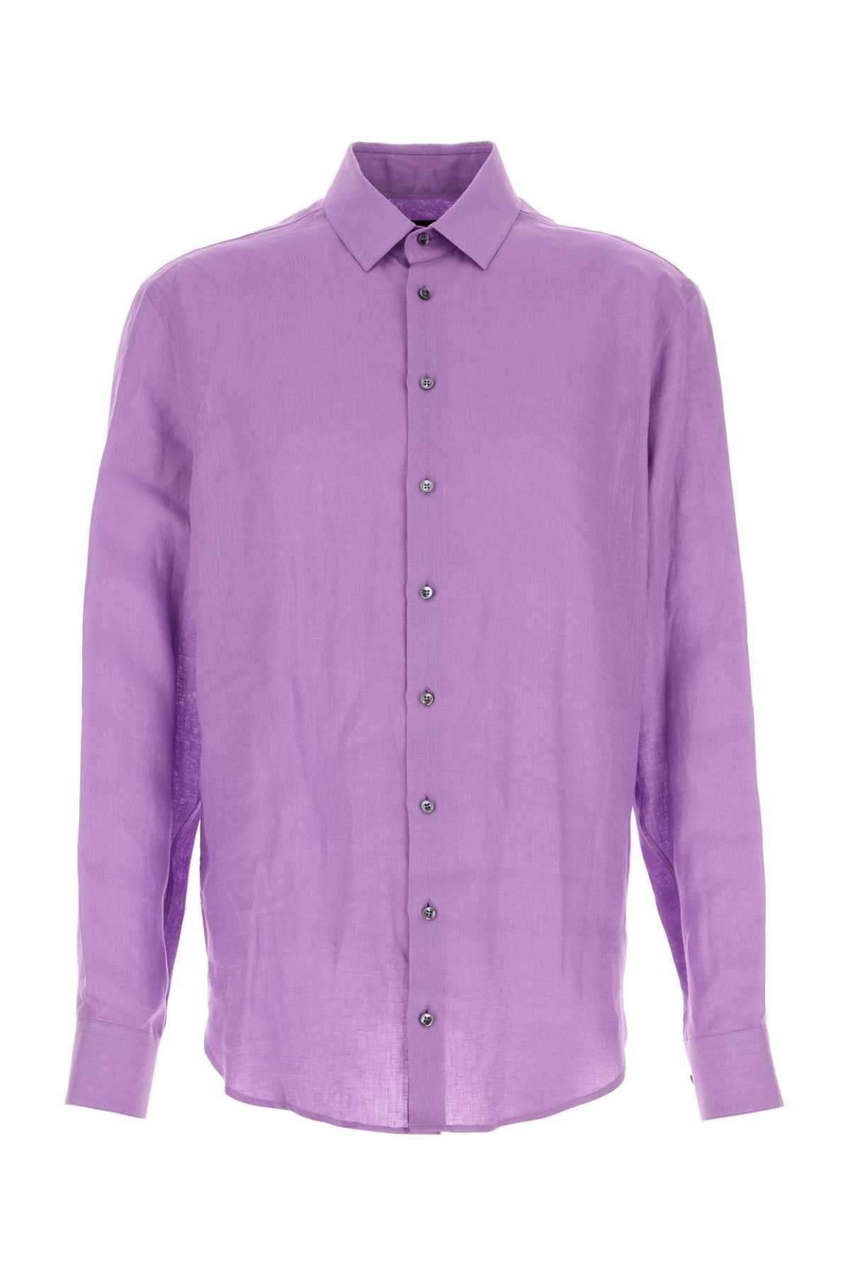 Lilac Linen Shirt Lavanda Exterior: Camicie