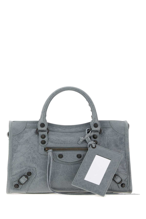 Balenciaga City Exterior: 100% Lamb leather top handle bag in gray