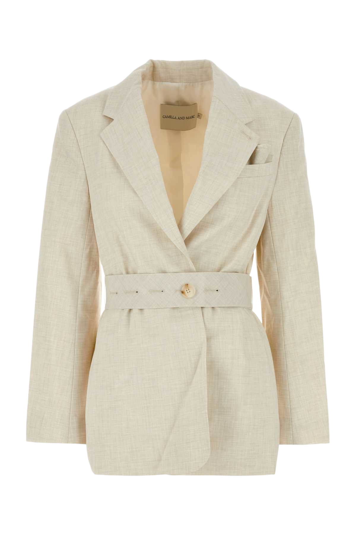 Sand Stretch Polyester Blend Floris Blazer Ivorymarle Giacche E Gilet