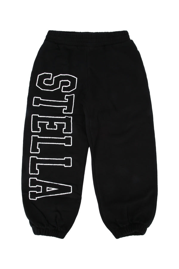 Stella Mccartney Kids 100% Cotton joggers in black