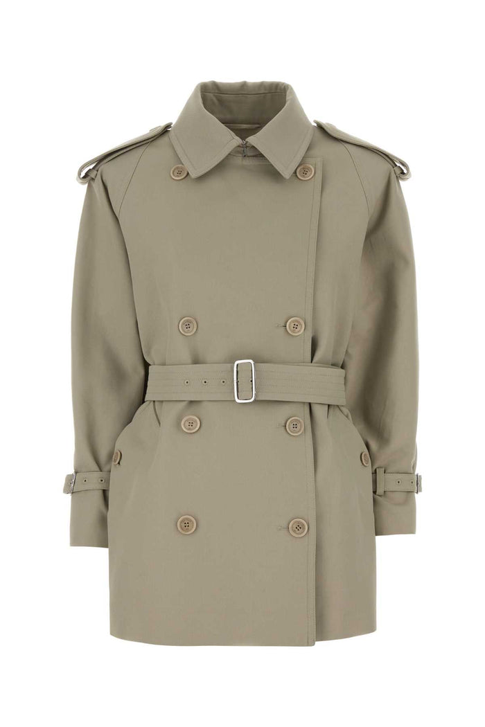 Dove Grey Cotton Cacio Trench Coat Sabbia
