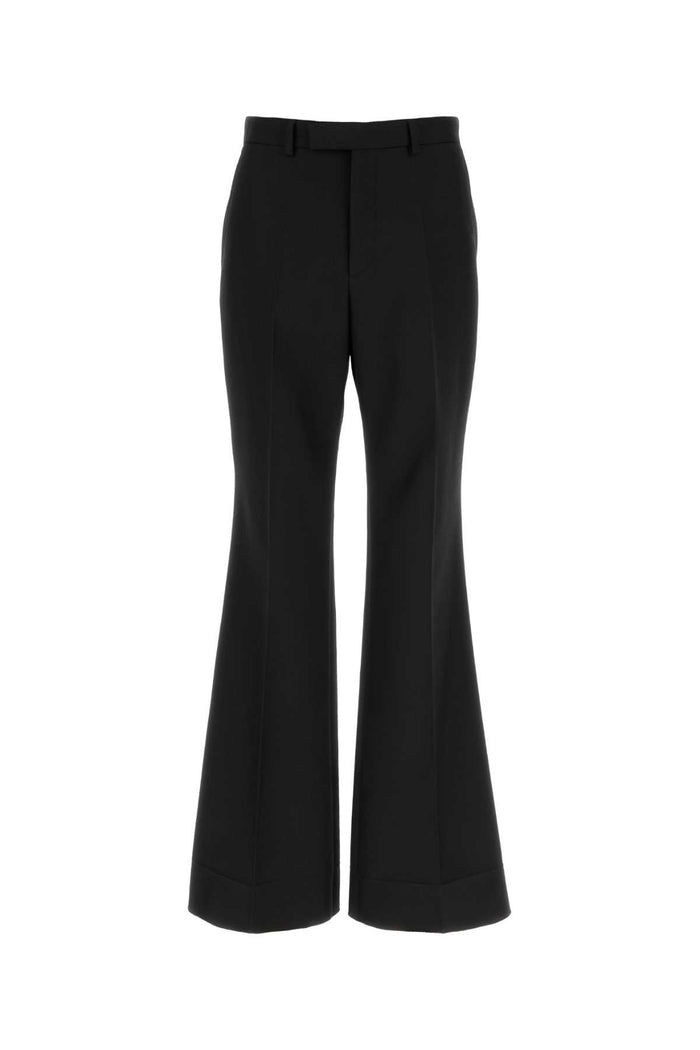 Black Polyester Blend Pant Nero Exterior: Wool Pantaloni