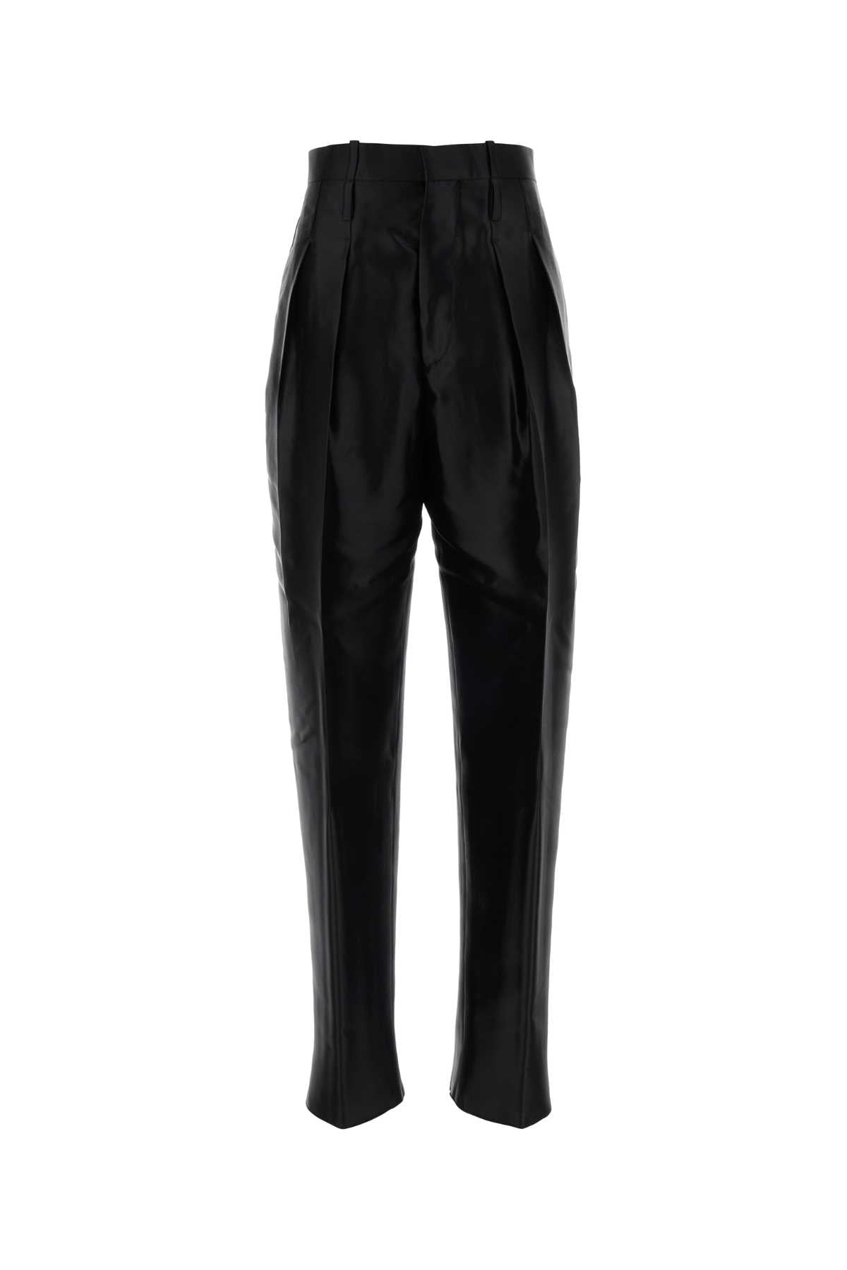Black Exterior: Viscose Cotton Silk Pantaloni