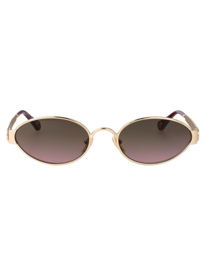 Ch0355s Gold-gold-green Metal Sunglasses