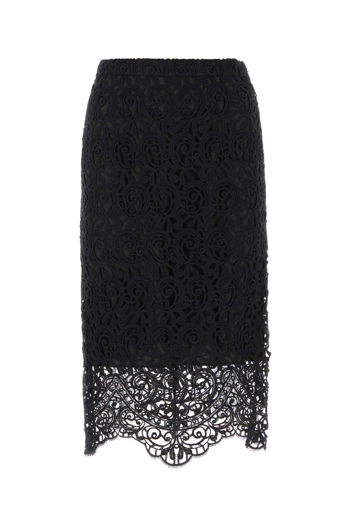 Black Macrame Lace Skirt Gonne