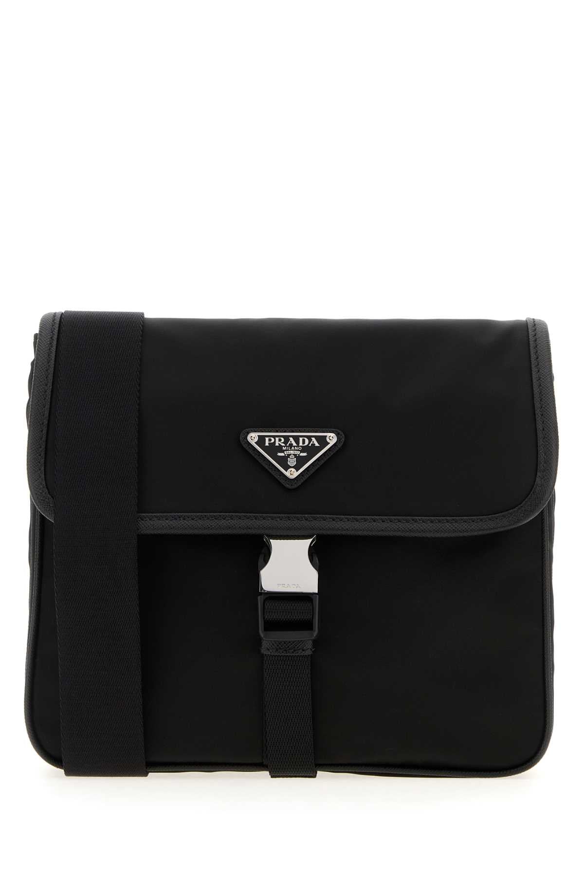 Black Re-Nylon Crossbody Bag Nero Recycledpolyamide-calfleather Borse A Tracolla
