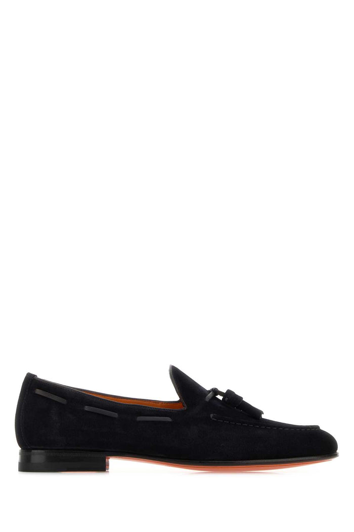 Midnight Blue Suede Loafers Mocassini