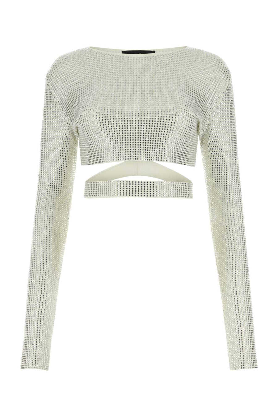 Andrea Adamo 80% Viscose 10% Polyester 9% Nylon 1% Elastane crop top in white