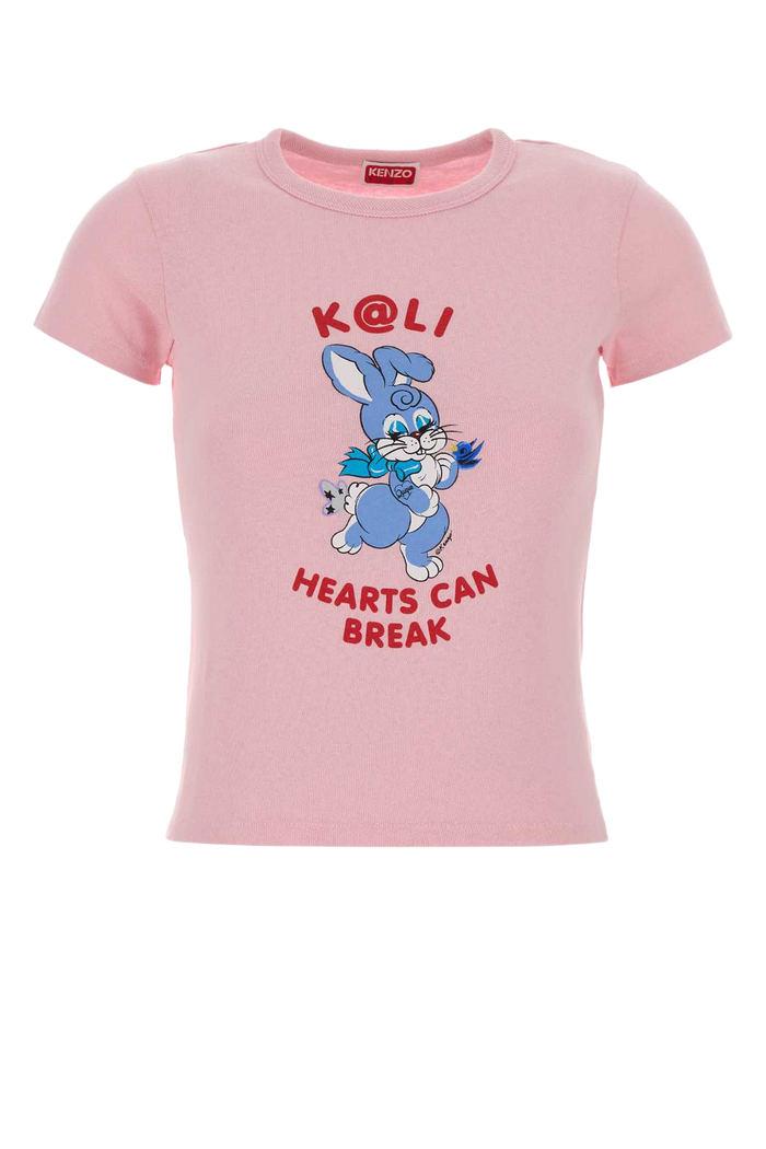 Pink Cotton T-Shirt Flamingopink Exterior