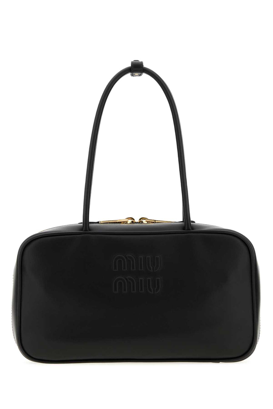 Miu Miu Exterior: 100% Leather shoulder bag in black