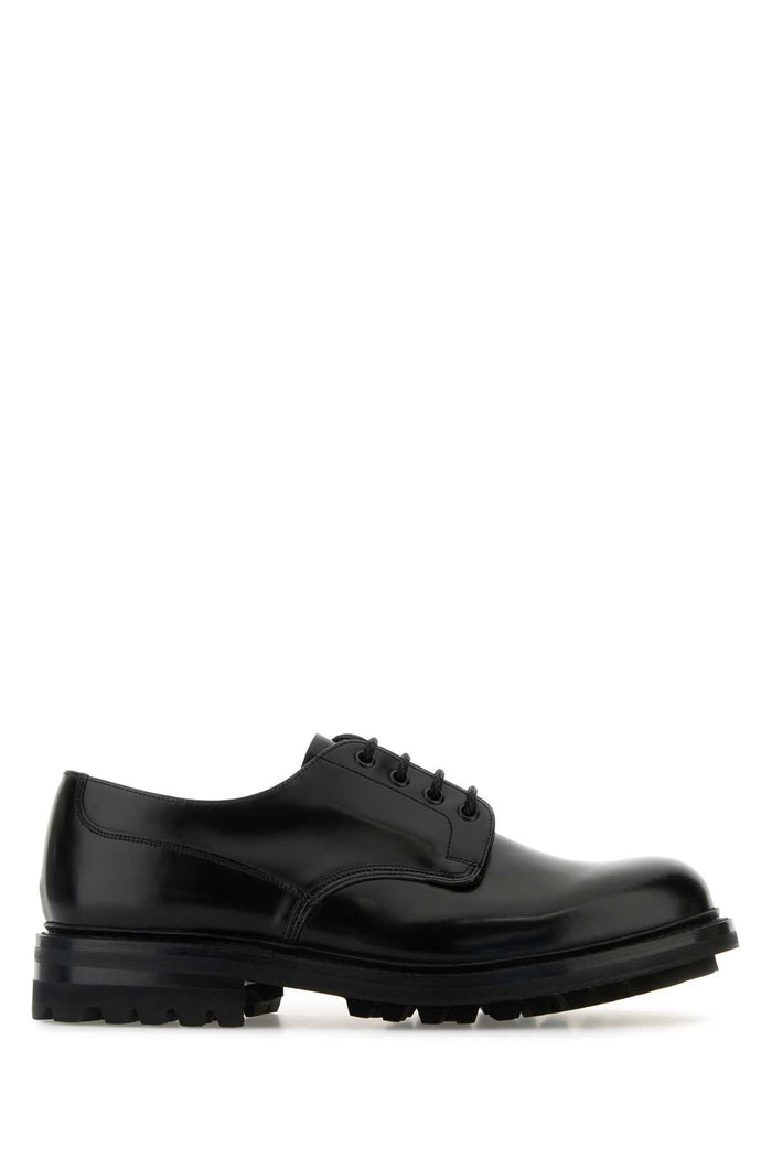 Black Leather Mc Neil Lw Lace-Up Shoes Vitello Scarpe Stringate