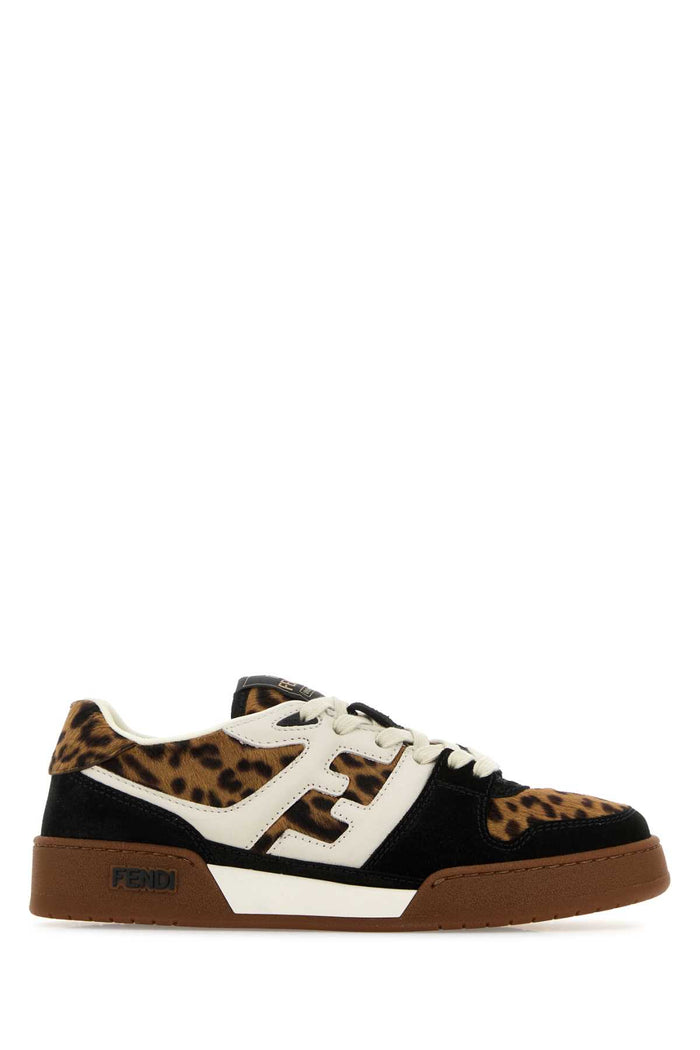 Multicolor Fendi Match Sneakers Nat.brown+nero+garza