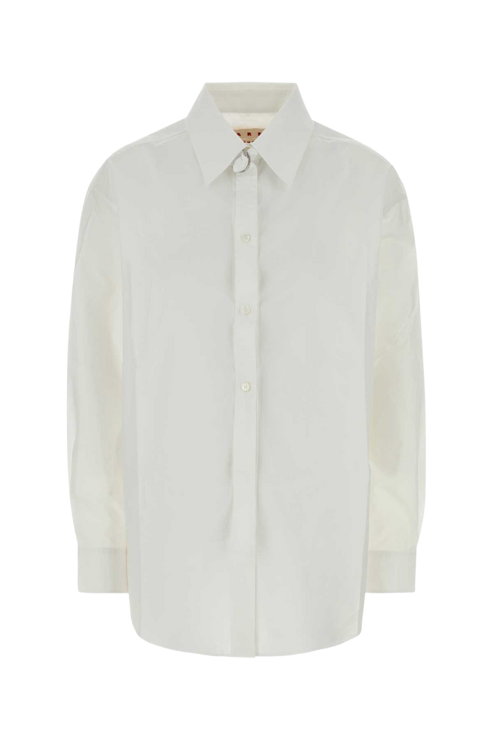 White Poplin Shirt Lilywhite Exterior: Cotton Camicie