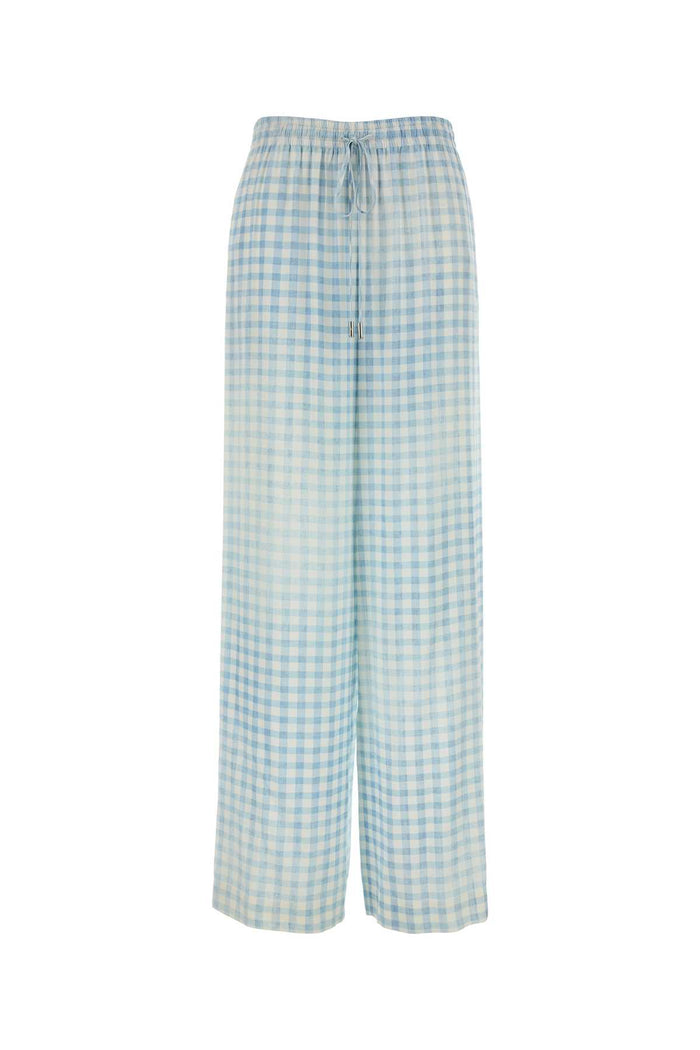 Printed Silk Pyjama Pant Biancoazzurro Sem Pantaloni