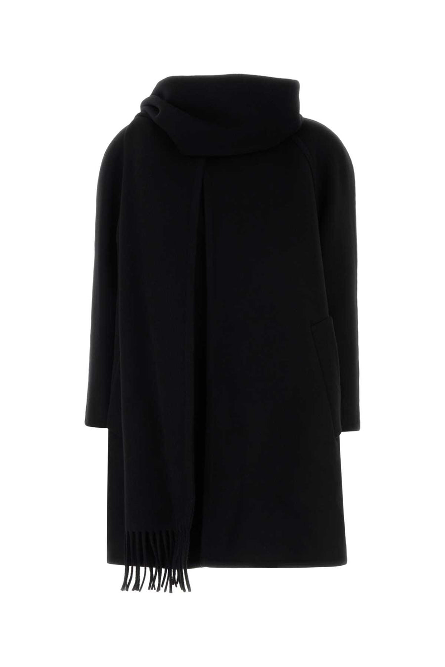 Balenciaga Midi 100% Cashmere coat in black
