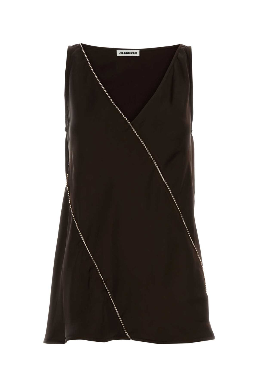 Jil Sander Chain 100% Viscose tank top in black