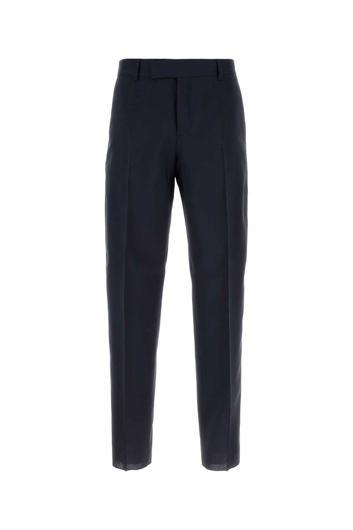 Navy Blue Twill Pant Dark Blu Exterior: Virgin Wool Pantaloni