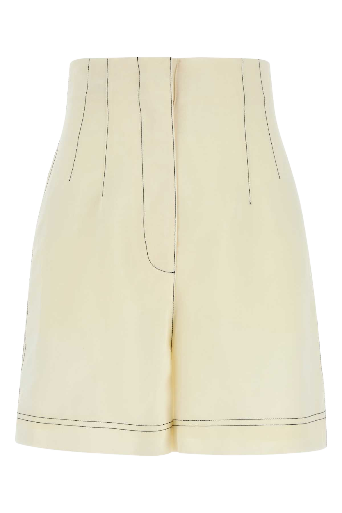 Ivory Polyester Blend Shorts Fantasiabianco Exterior: Cotton