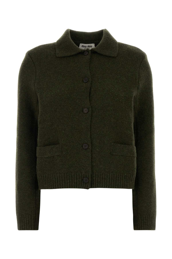 Miu Miu 100% Virgin Wool cardigan in green