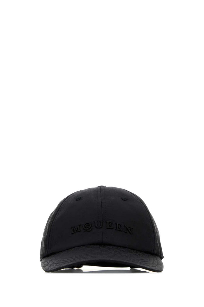 Black Nylon Baseball Cap Tpolyamide Cappelli