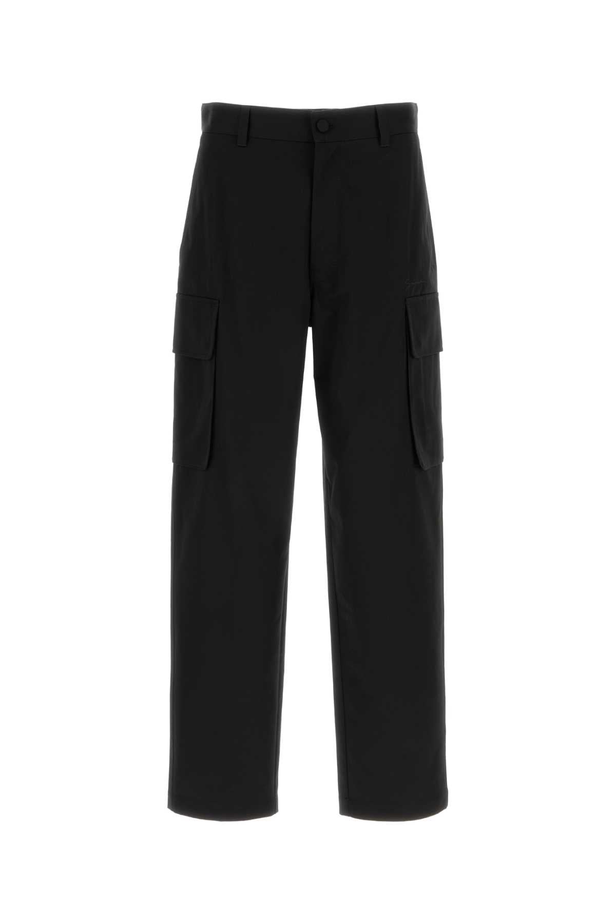 Black Cotton Cargo Pant Exterior: Pantaloni
