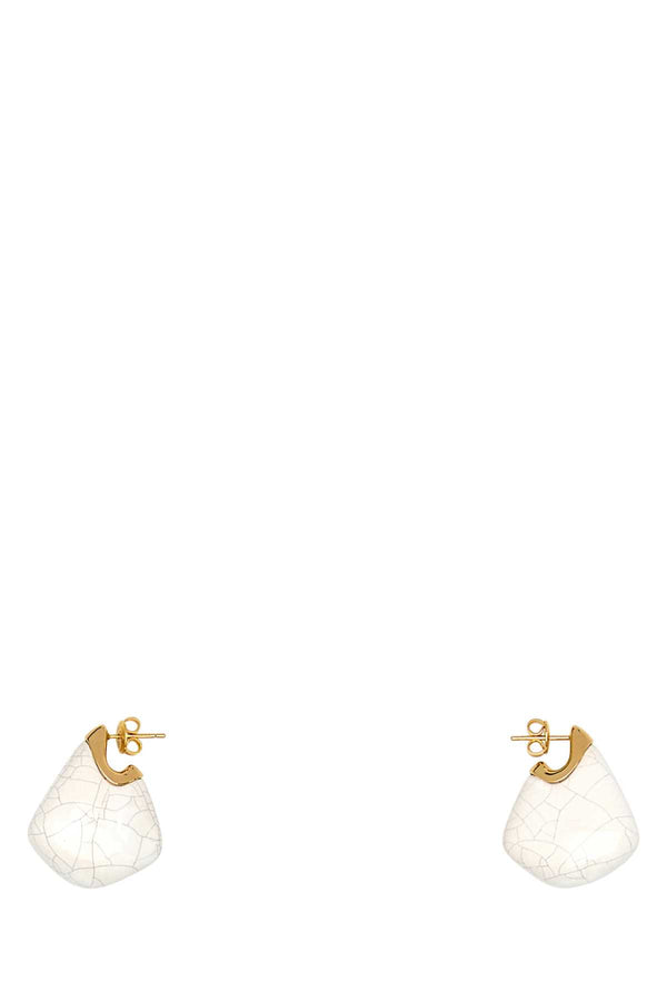Bottega Veneta Ceramica 100% Ceramic earring in white