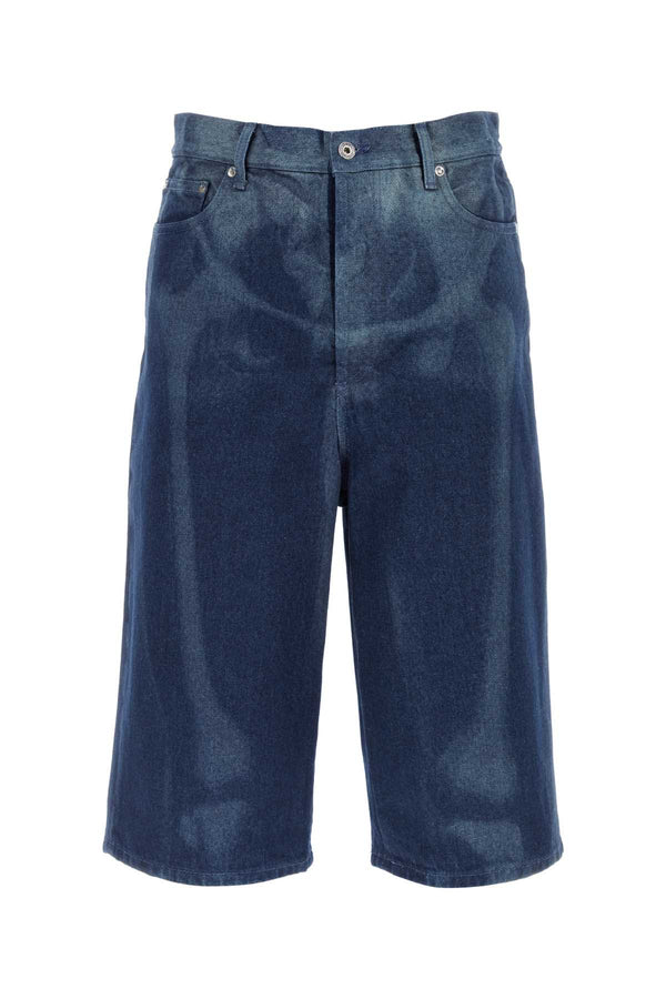 Off-White 100% Cotton bermuda shorts in blue