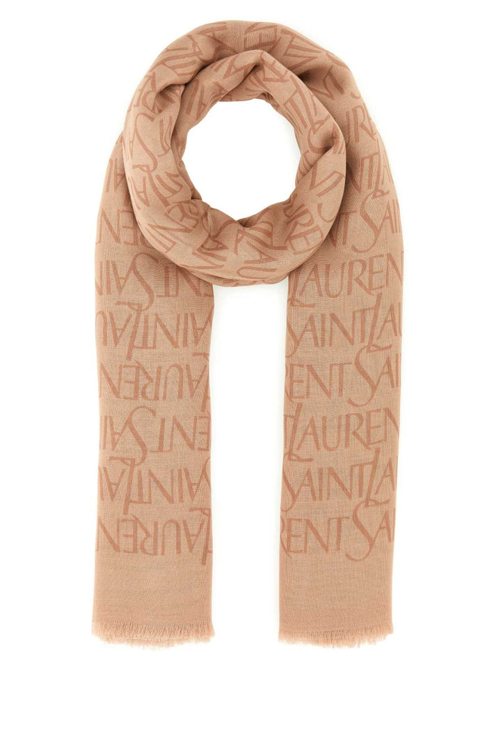 Printed Modal Blend Scarf Beigelightbrown Exterior: Cashmere Cappelli E Fasce Per Capelli