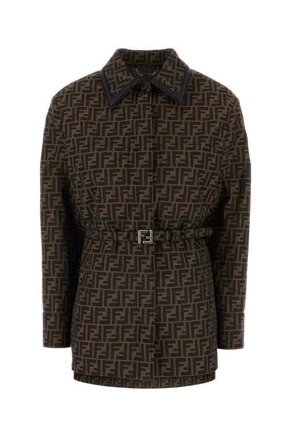 Fendi Canvas 65% Polyester jacket in brown