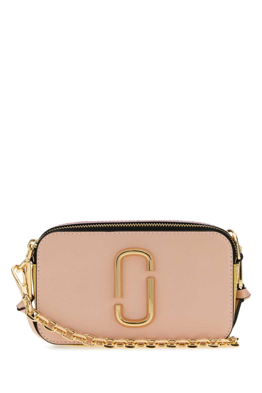 Marc Jacobs Snapshot Exterior: 100% Leather; Lining: 100% Fabric; Finishing: Golden metal crossbody bag in pink