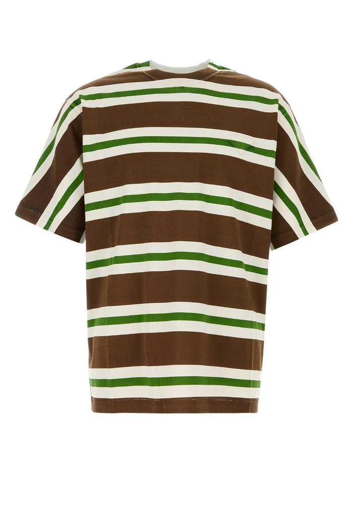 Printed Cotton T-Shirt Cacao+felce Exterior